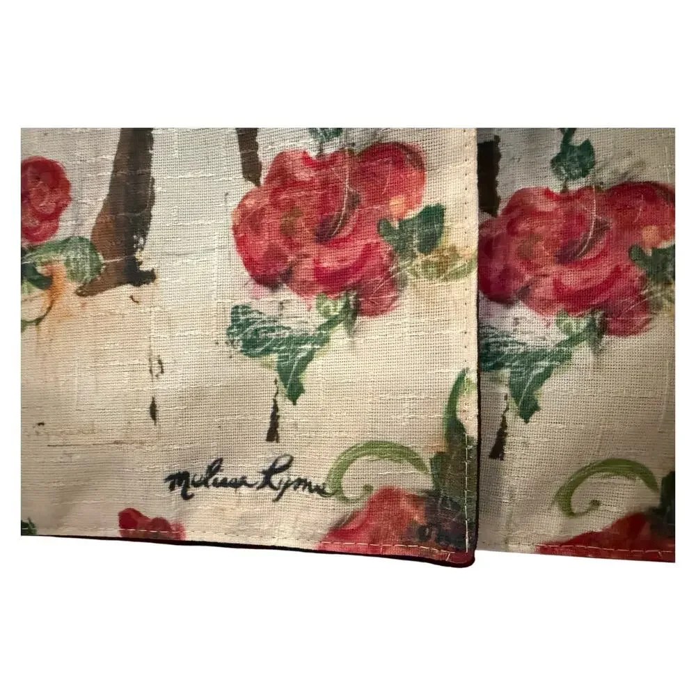 MCM Floral Fusion Table Runner Lined Melissa Lyons Red Rose White 72
